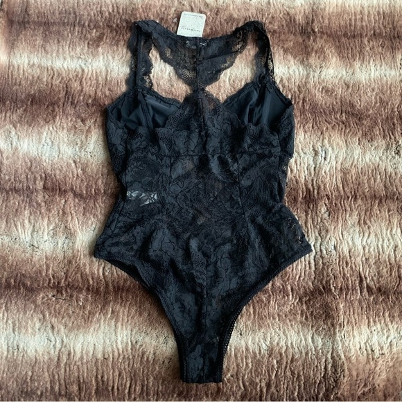 Free People Intimately Midnight Hour Black Lace Bodysuit - Picture 4 of 8